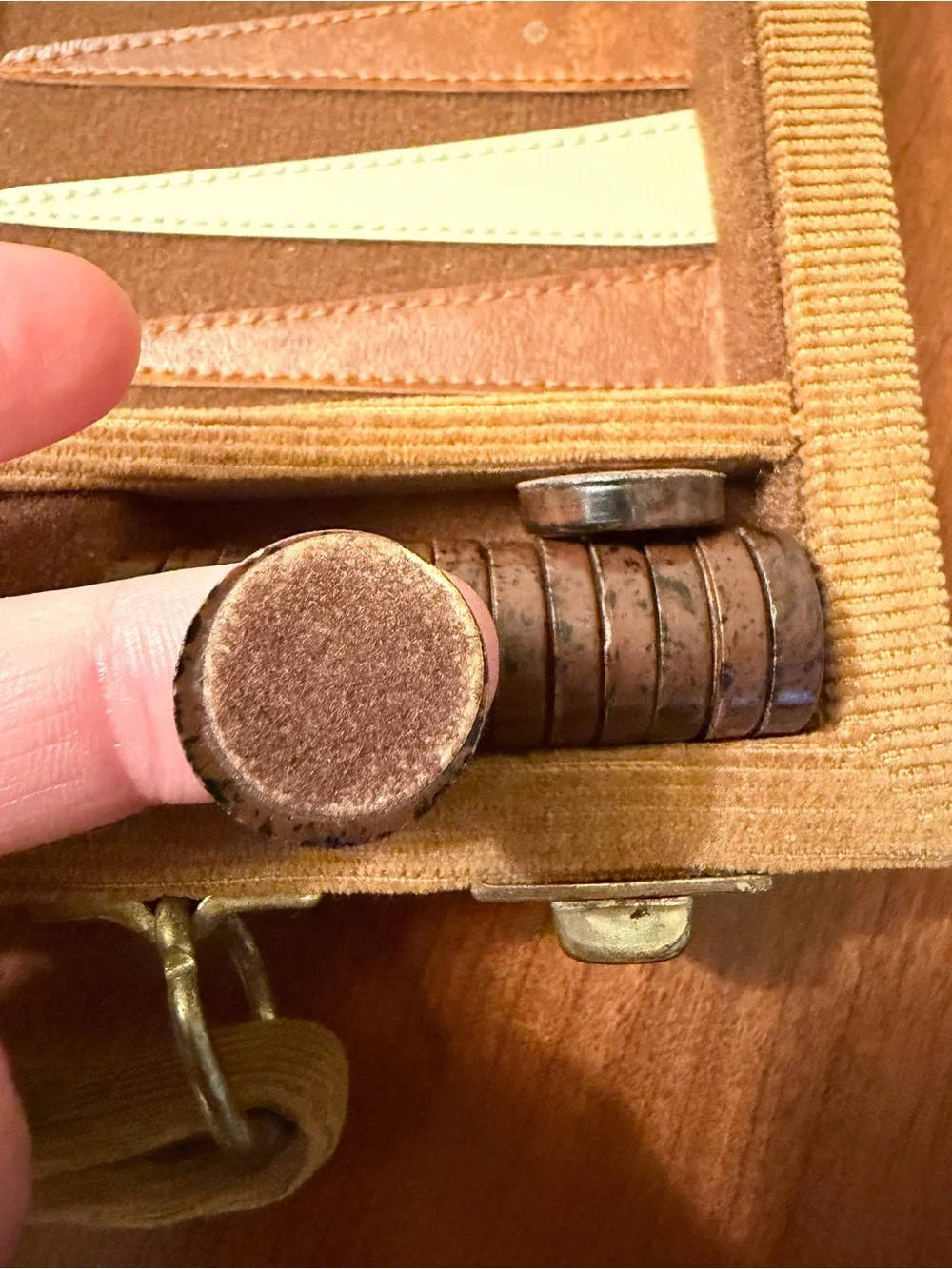 VTG Skor-Mor Backgammon Travel Set Corduroy Case